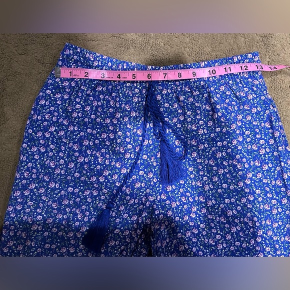 Chelsea & Violet Floral Print Pants Blue w/pockets XS. EUC worn once. - Picture 7 of 10